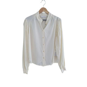 NWT Lacausa Balloon Sleeve Oversized Button Up Women's Blouse Size S